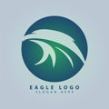 ambitious eagle head logo in circle. Royalty Free Stock Photo