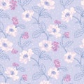 Decorative floral seamless vector pattern for dress prints and wall interior design Royalty Free Stock Photo