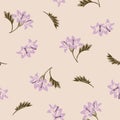 Branch bouquet floral seamless vector pattern with artistic look