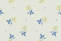 Spring bunches floral silhouette vector pattern