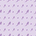 Seamless spring pattern with brushes of lavender flowers.