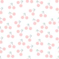 Hand Drawn Abstract pink cherries isolated on white background