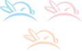 Rabbit sleeps on the pillow. Vector icon Royalty Free Stock Photo