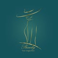 Luxury and elegant fashion logo illustration of a woman