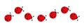 Ladybugs line icon group. Cute ladybirds set.