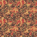 Digital pixel explosion camo, seamless pattern for your design. Red and orange coloring camouflage. Vector Royalty Free Stock Photo