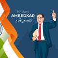 Banner design of Happy Ambedkar Jayanti Royalty Free Stock Photo