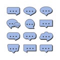 Speech Bubble Icon Set in Flat esign Element Style