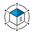 Blockchain 3D cube icon symbol design vector illustration.
