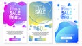 Set of modern sale labels and promotion banner design for social media advertisement