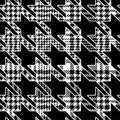 Black houndstooth on plaid pattern background patchwork fabric swatch