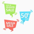 Abstract origami flat sale speech bubbles design