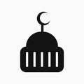 mosque or masjid dome with moon illustration