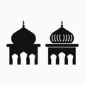 Black Mosque or masjid icon. Dome icon