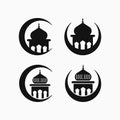 Mosque or masjid icon. Dome icon