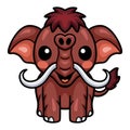 Cute little mammoth cartoon character Royalty Free Stock Photo