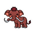 Cute little mammoth cartoon character Royalty Free Stock Photo