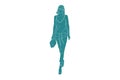 Vector illustration of casual woman walking with her mini bag