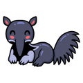 Cute little anteater cartoon lying down