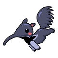 Cute little anteater cartoon running
