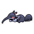 Cute little anteater cartoon sleeping