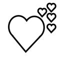 Heart vector icons. Symbol of love and Saint Valentines Day. Royalty Free Stock Photo