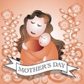 Floral Mother Day Sign and Poster Vector Illustration