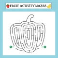 Fruit maze puzzle worksheet vecteur