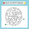 Fruit maze puzzle worksheet vecteur Royalty Free Stock Photo