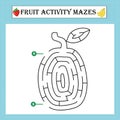 Fruit maze puzzle worksheet vecteur