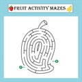 Fruit maze puzzle worksheet vecteur