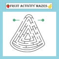 Fruit maze puzzle worksheet vecteur