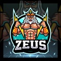 Zeus mascot. esport logo badge