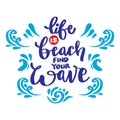 Life is beach find your wave.