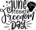 June Teenth Freedom Day Quotes Royalty Free Stock Photo