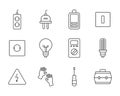 set of simple electricity stuff in vector design Royalty Free Stock Photo