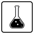 Laboratory flask sign. Chemistry lab icon.