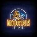 Mountain Bike Neon Signs Style Text Vector Royalty Free Stock Photo