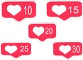 Vector of likes for social media