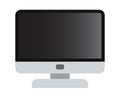 Computer monitor in trendy cartoon style icon isoalted on white background vector illustration. Computer screen show your business Royalty Free Stock Photo