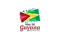 May 26, Independence Day of Guyana vector illustration.