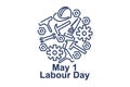 May 1, Happy Labor or Labour day mayday vector Illustration.