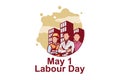 May 1, Happy Labor or Labour day mayday vector Illustration.