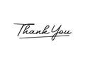 Thank You Text Handwritten Black Lettering Calligraphy with Simple Underline isolated on White Background. Greeting Card Vector Il Royalty Free Stock Photo