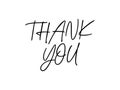 Thank You Text Handwritten Black Lettering Calligraphy with Simple Underline isolated on White Background. Greeting Card Vector Il Royalty Free Stock Photo