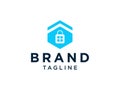 Home Security Logo Design House Guard Real Estate Logo Template Flat Vector Illustration