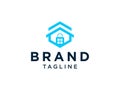 Home Security Logo Design House Guard Real Estate Logo Template Flat Vector Illustration