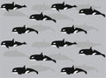 Animal Cartoon Orca Killer Whale Seamless Wallpaper Background