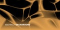 Abstract wave background in black and golden colors. Banner template.