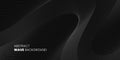 Abstract wave background in black colors. Banner template.